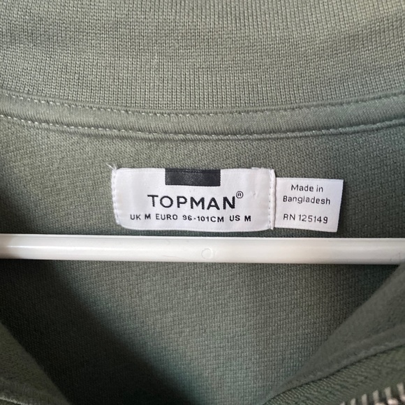 TOPMAN Olive 1/4 zip pullover - Picture 3 of 4